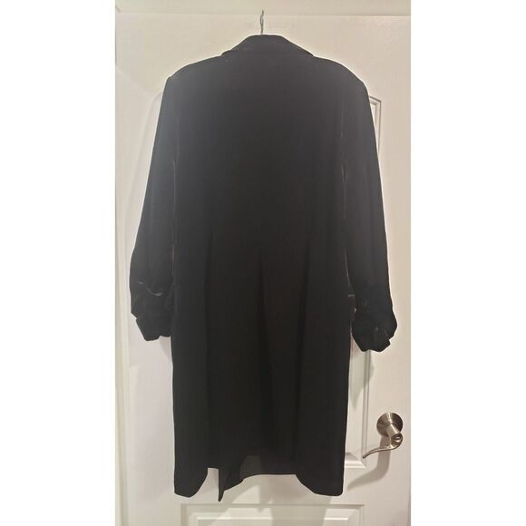1. State‎ Black Velvet Ruched Sleeve Button Front Blazer Dress NWT Size 22W - Picture 9 of 9
